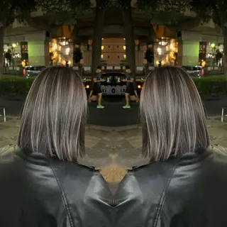 ミディアム カラー ハイライト/レイヤー /ハイトーン/AOIのヘアスタイル