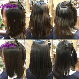 セミロング パーマ ブリーチ縮毛矯正/ デサキ ショウヘイのヘアスタイル