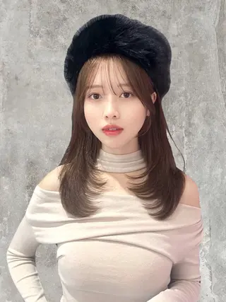 セミロング 韓国/縮毛矯正/ カンタのヘアスタイル