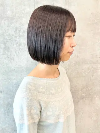ミディアム 小顔ボブ/お悩み解決 /ボブパーマ/とういのヘアスタイル