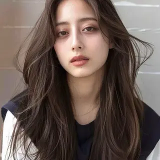 ロング カラー 岡田 佳子のヘアスタイル