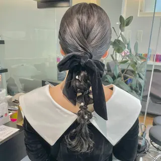 ロング ヘアアレンジ ダブルカラー🫐 /まゆ🎀のヘアスタイル