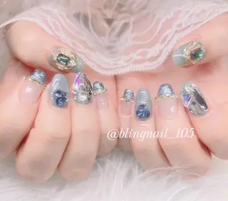 ネイル 23時まで❤︎韓国、 ワンホンネイルのネイルデザイン