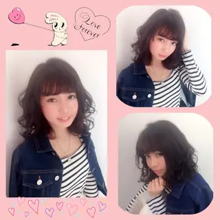 ミディアム パーマ 韓国ヘア得意❤︎森澤 悠佳のヘアスタイル