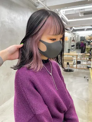 セミロング カラー yurika☁️ 似合わせ｜レイヤーのヘアスタイル