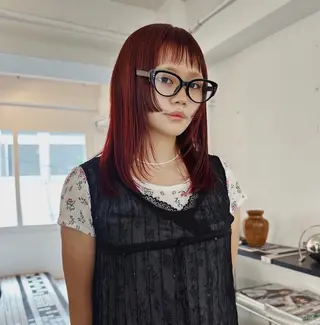 ロング カラー オト/レイヤー/ Wカラー/メンズのヘアスタイル