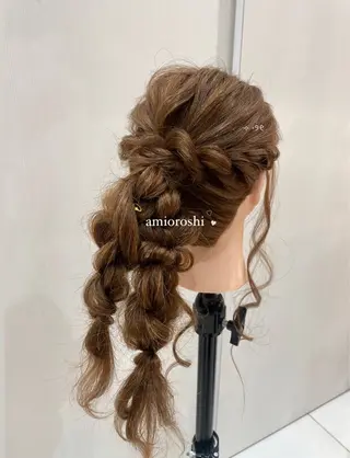 ロング ヘアアレンジ ブリーチなしカラー/ 暖色カラー/艶カラーのヘアスタイル