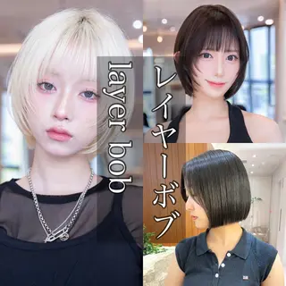ミディアム カラー 渋谷/ボブ・ 透明感カラーしょうごのヘアスタイル