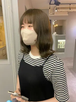 ミディアム カラー きよはらちさき🍑 柔らかカラー🌱🫧のヘアスタイル