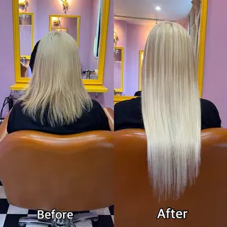 ロング シール＋ちび編み込み エクステ梅田🐨のヘアスタイル