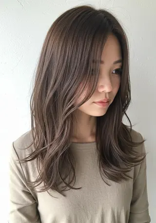 カラー セミロング mizu kiのヘアスタイル