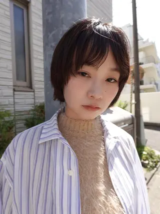 ショート カラー パーマ CEINE【セーヌ】 三軒茶屋のヘアスタイル