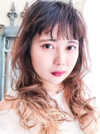 ロング カラー パーマ ヘアアレンジ メンズ 表参道Lise おおいしおりのヘアスタイル