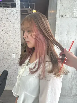 ロング カラー lani hair salon所属・SHOTO ハイトー ン/デザインカラーのヘアスタイル