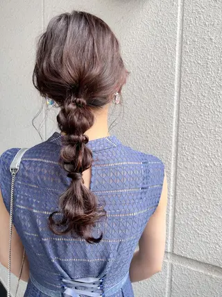 セミロング ヘアアレンジ カラーパティシエ facce🌼ikoのヘアスタイル