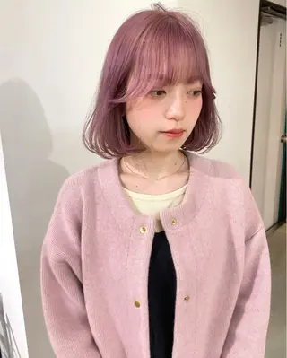 ショート カラー mizuki/ピンク ベージュ.レイヤーのヘアスタイル