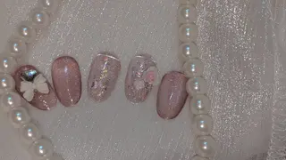 ネイル フィルイン、長さ出し 深爪矯正のネイルデザイン