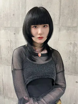 セミロング 🐺立川のウルフ屋 さん🐺おかみ🐺のヘアスタイル