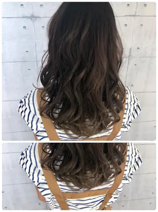 ロング カラー 金沢 広美のヘアスタイル