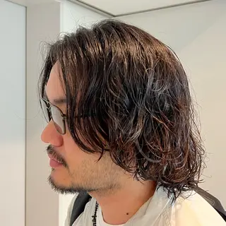 ミディアム パーマ メンズ メンズパーマ/波巻き 新潟/万代/夏芽🎀のヘアスタイル