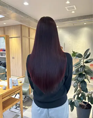 ロング カラー りあの🎀 /暖色カラー🍒のヘアスタイル