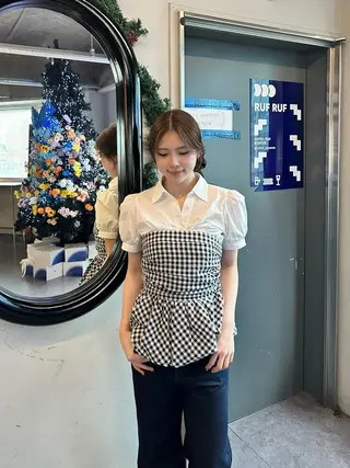 ミディアム ブリーチなしW🎀 髪質改善／はのんのヘアスタイル