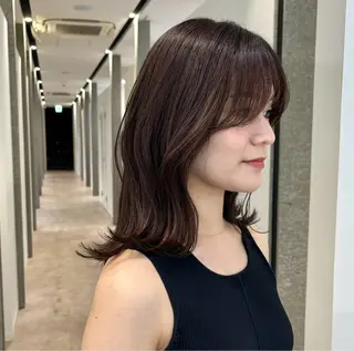 ミディアム カラー ベージュ🤎透明感 カラー🤎anriのヘアスタイル