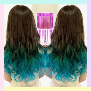 ロング カラー れん/ハイトーン /エクステ/韓国風のヘアスタイル