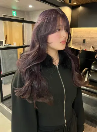 ロング レイヤーカット/韓国 /艶髪/ダブルカラーのヘアスタイル