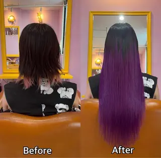 ロング シール+ちび編み込み エクステ梅田🐨のヘアスタイル