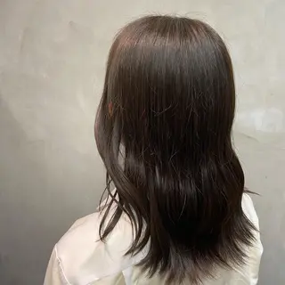 セミロング カラー 艶暖色カラー🍒 縮毛矯正ほののヘアスタイル