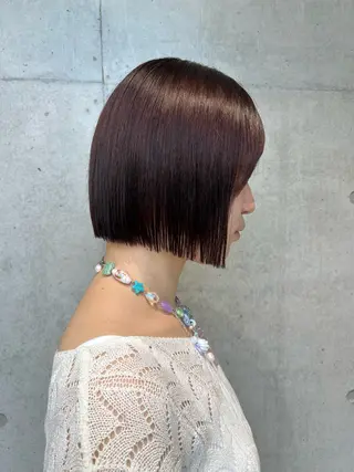 ショート カラー ヘアアレンジ ボブ艶モテカラー🫧 カリンのヘアスタイル