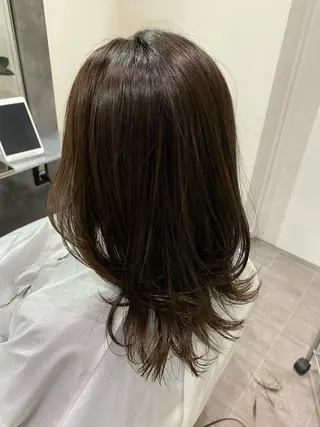 セミロング カラー hair make huit8所属・ハイライト&ブリーチ 💇🏼‍♀MAHOのヘアスタイル