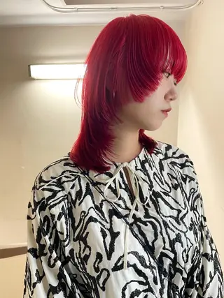 ミディアム カラー ヘアアレンジ 丸山渉/パーマ エフェクトブリーチのヘアスタイル