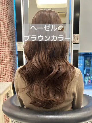 セミロング カラー 韓国っぽ透け感カラー マンツーマン🫧なおのヘアスタイル