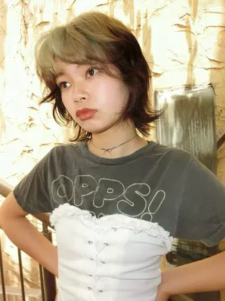 ミディアム カラー ヘアアレンジ ハッシュカット/ MAYAのヘアスタイル