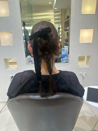 ロング カラー ヘアアレンジ タイトボブ個性派カラ ーAKANEのヘアスタイル