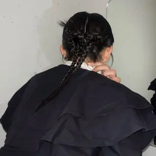 ロング ヘアアレンジ miu🪅ダブル カラー/縮毛矯正のヘアスタイル