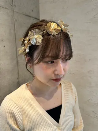 セミロング ヘアアレンジ 女性に人気♪ はやしほのかのヘアスタイル