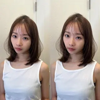 セミロング カラー 山崎/ボブ縮毛矯正 レイヤー髪質改善のヘアスタイル