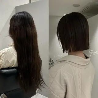 ショート カラー 柔らかい縮毛矯正/ ボブ/北林のヘアスタイル