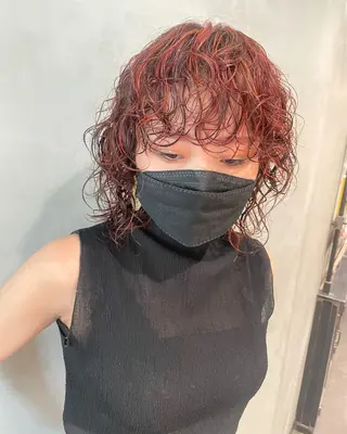 ミディアム カラー パーマ 優作 〜圧倒的信頼〜のヘアスタイル