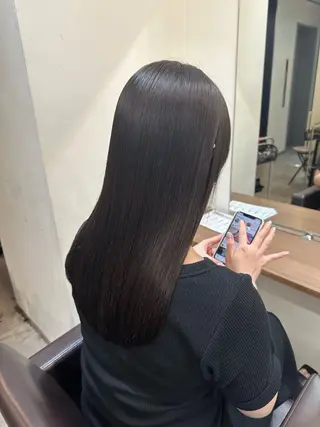 セミロング 縮毛矯正+モテカラー 🎀✨MIHOのヘアスタイル