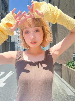 ミディアム カラー 高橋 みく/ minim 暖色のヘアスタイル