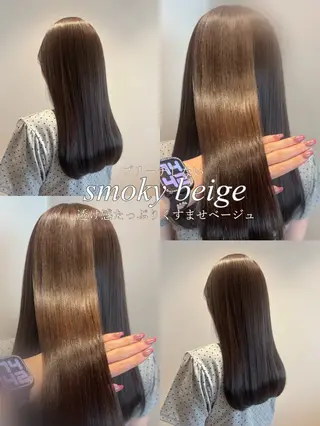 ロング カラー 髪質改善カラー ベージュ🤎YUMEのヘアスタイル