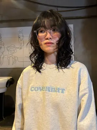 ミディアム パーマ クキノケイカ /暖色カラーのヘアスタイル