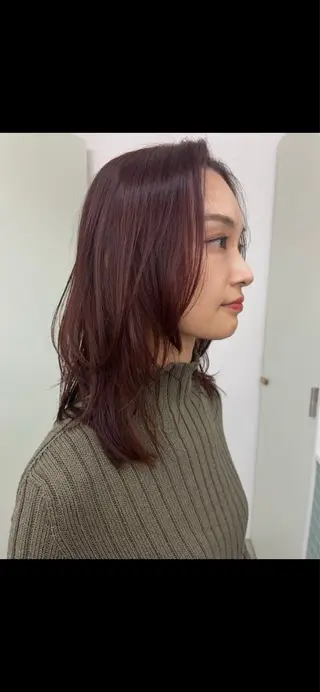 セミロング レイヤー/ケアパーマ /ニュアンス/モードのヘアスタイル