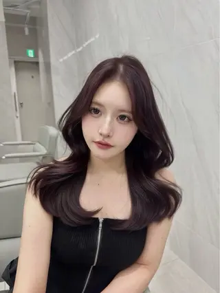 ロング カラー ヘアアレンジ 💎韓国/ レイヤー カット/ 暖色🫧のヘアスタイル