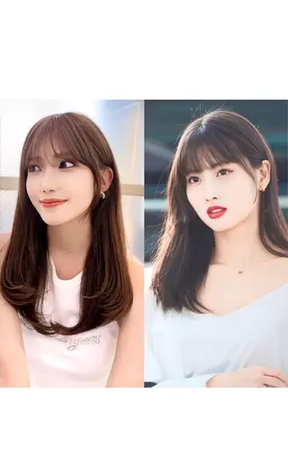 セミロング カラー 顔周り特化/韓国ヘア /レイヤー/吉野幸大のヘアスタイル