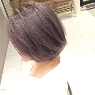 カラー ｱｵﾇﾏﾐﾕ☁️ /ボブ/ハイトーン/のヘアスタイル